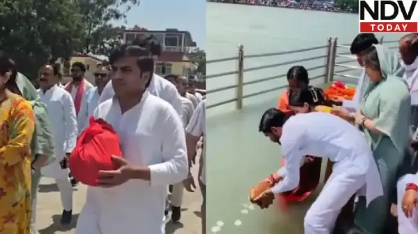 गंगा में विलीन हुए प्रतीक यादव, हरिद्वार में वैदिक रीति से हुआ अस्थि विसर्जन