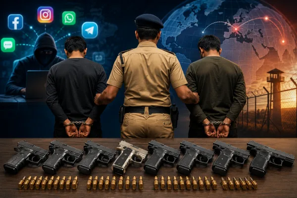 विदेश से सोशल मीडिया पर हो रहा था हथियारों का सौदा, अमृतसर पुलिस ने 7 अत्याधुनिक पिस्तौल के साथ दो तस्करों को दबोचा